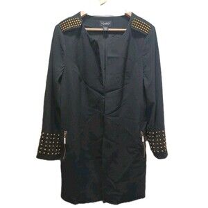 Ashro  Women's Black Gold Studded Mid Leagth Embellished Jacket Size 16